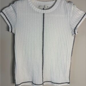 Wilfred Free White Knit Top‎ with Black Accent size XS